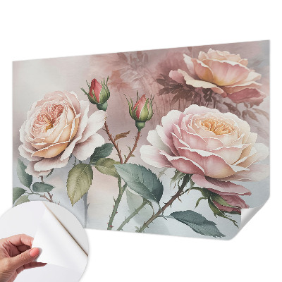 Fotomurale 3D rose pastello