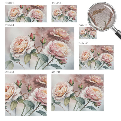 Fotomurale 3D rose pastello