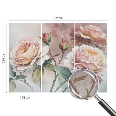 Fotomurale 3D rose pastello