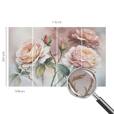 Fotomurale 3D rose pastello