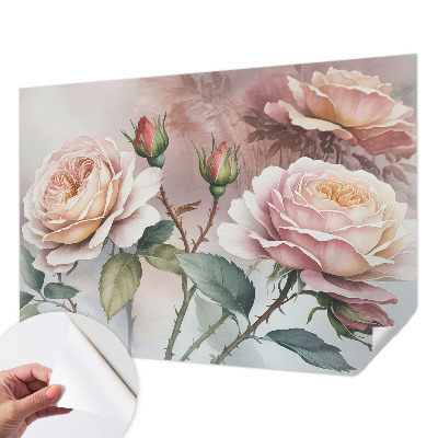 Fotomurale 3D rose pastello