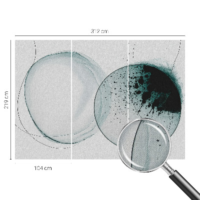 Carta da parati effetto profondità Cerchi verdi