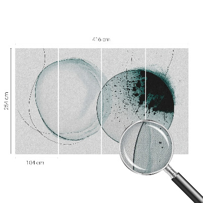 Carta da parati effetto profondità Cerchi verdi