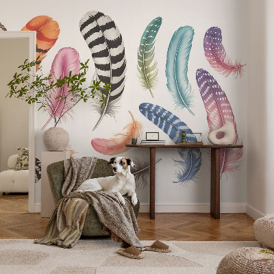 Fotomurale per cameretta Piume pastello