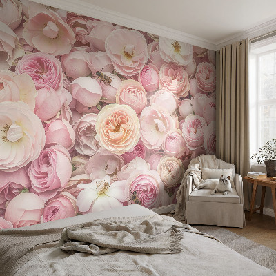 Carta da parati effetto profondità Bellissimi fiori