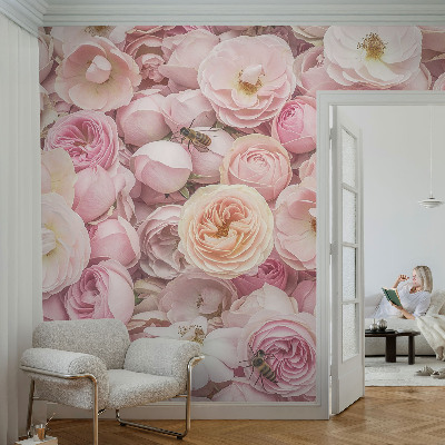 Carta da parati effetto profondità Bellissimi fiori