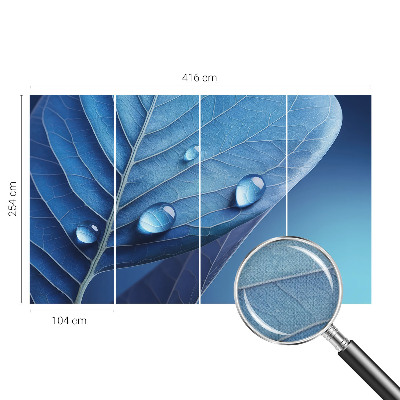 Carta da parati cameretta Foglia blu