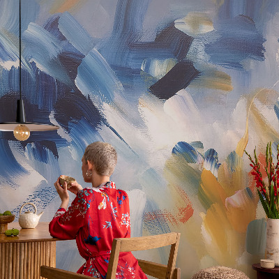 Fotomurale effetto 3D tratti colorati