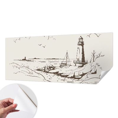 Carta da parati panoramica effetto 3D Paesaggio costiero
