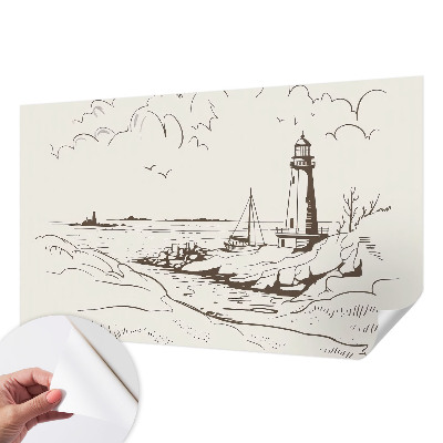 Carta da parati panoramica effetto 3D Paesaggio costiero