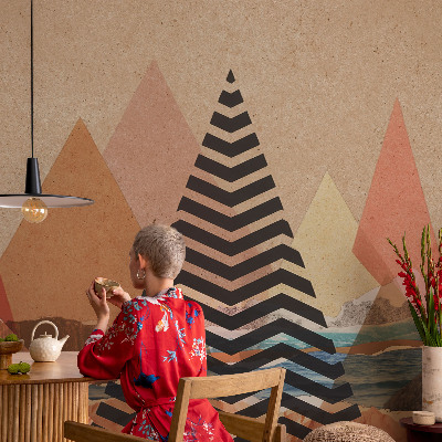 Carta da parati effetto profondità Paesaggio astratto