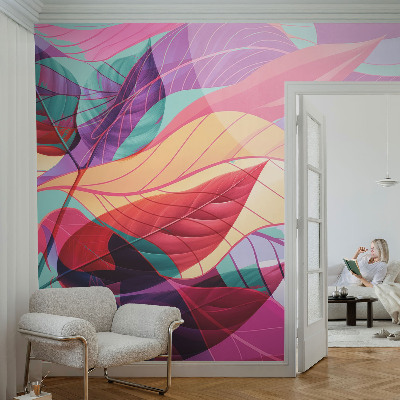 Fotomurale effetto 3D Foglie astratte
