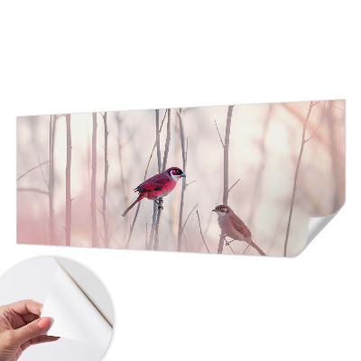 Carta da parati panoramica effetto 3D coppia di uccelli