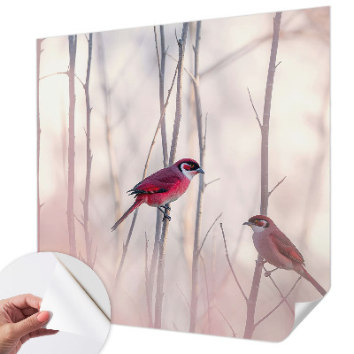 Carta da parati panoramica effetto 3D coppia di uccelli