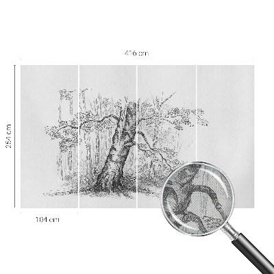 Carta da parati per cameretta Albero della foresta