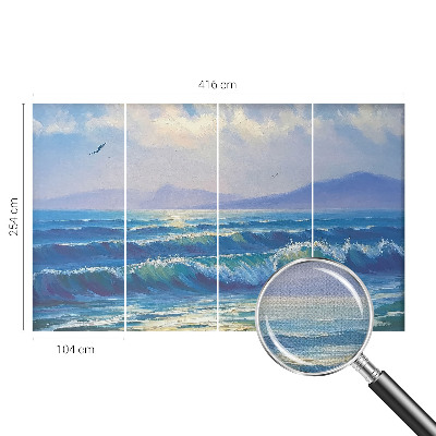 Carta da parati panoramica effetto 3D Onde del mare