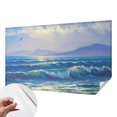 Carta da parati panoramica effetto 3D Onde del mare