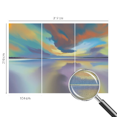 Fotomurale effetto 3D Tramonto arcobaleno
