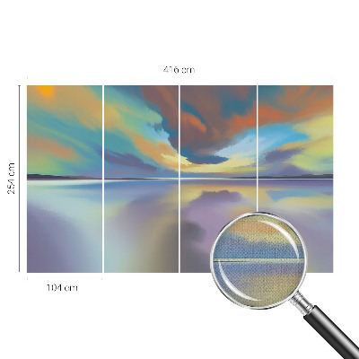 Fotomurale effetto 3D Tramonto arcobaleno