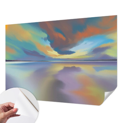 Fotomurale effetto 3D Tramonto arcobaleno