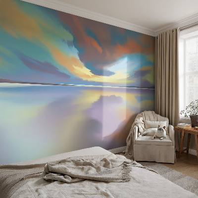 Fotomurale effetto 3D Tramonto arcobaleno
