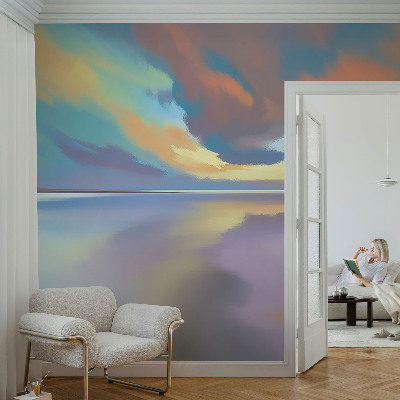 Fotomurale effetto 3D Tramonto arcobaleno