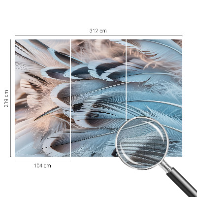 Fotomurale 3D Piume blu