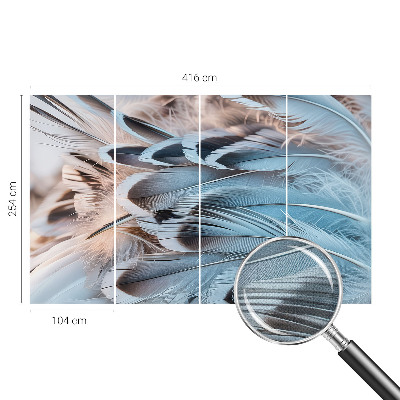 Fotomurale 3D Piume blu