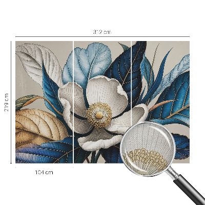 Carta da parati effetto profondità Elegante flora