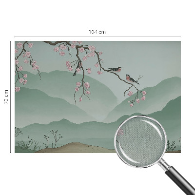Carta da parati panoramica effetto 3D serenata giapponese