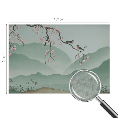 Carta da parati panoramica effetto 3D serenata giapponese