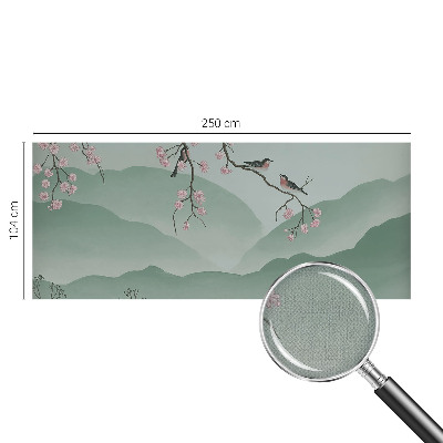 Carta da parati panoramica effetto 3D serenata giapponese