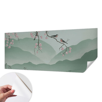 Carta da parati panoramica effetto 3D serenata giapponese