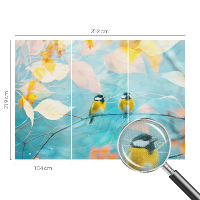 Fotomurale effetto 3D Uccelli primaverili