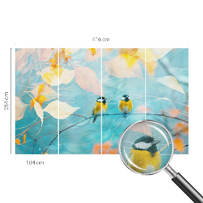 Fotomurale effetto 3D Uccelli primaverili