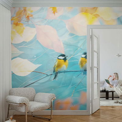 Fotomurale effetto 3D Uccelli primaverili