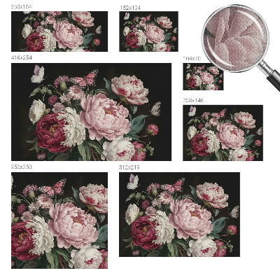 Carta da parati adesiva Peonie e farfalle