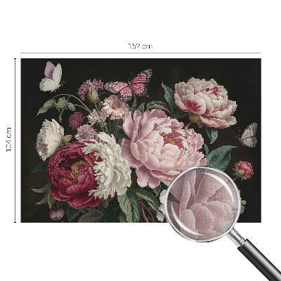 Carta da parati adesiva Peonie e farfalle