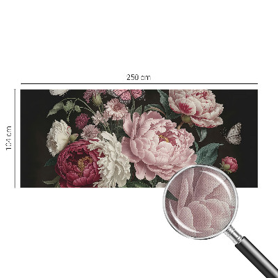 Carta da parati adesiva Peonie e farfalle