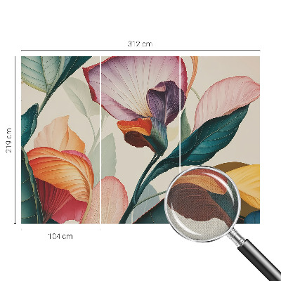 Carta da parati per cameretta Fiori colorati