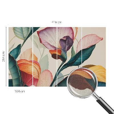 Carta da parati per cameretta Fiori colorati