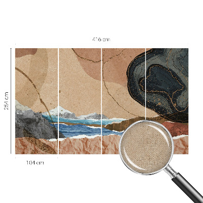 Carta da parati panoramica effetto 3D Paesaggio astratto
