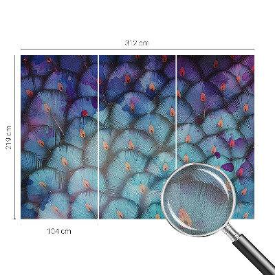 Carta da parati 3D Piume colorate