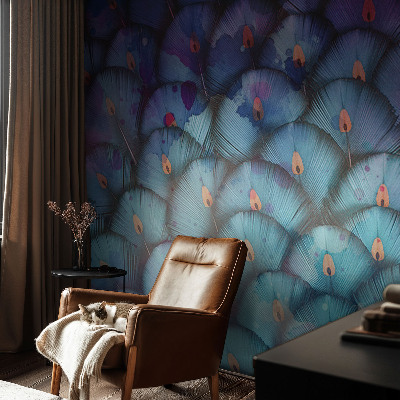 Carta da parati 3D Piume colorate