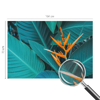 Carta da parati panoramica effetto 3D Fiori con foglie