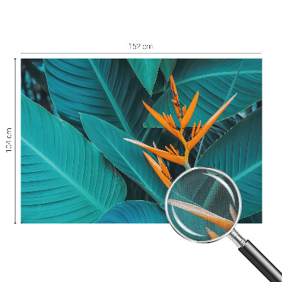 Carta da parati panoramica effetto 3D Fiori con foglie