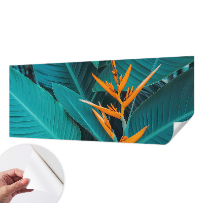 Carta da parati panoramica effetto 3D Fiori con foglie