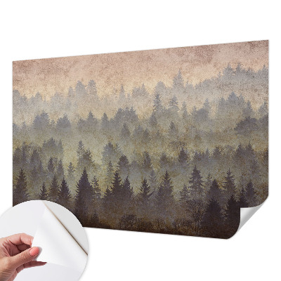 Carta da parati panoramica effetto 3D Nebbia forestale