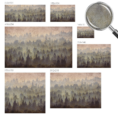Carta da parati panoramica effetto 3D Nebbia forestale