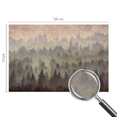 Carta da parati panoramica effetto 3D Nebbia forestale